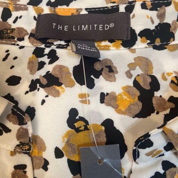 NWT The Limited Wear to Work Leopard Print Long Sleeve Button Front Women Large - Picture 2 of 12